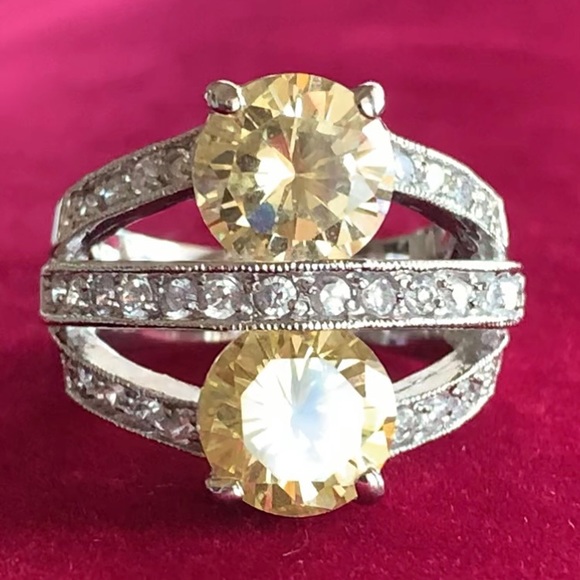 Sterling Silver Diamond Simulant Ring - Picture 3 of 17